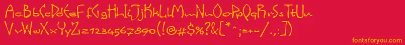 LinotypeinkyScript Font – Orange Fonts on Red Background