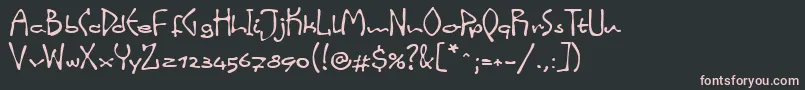 LinotypeinkyScript Font – Pink Fonts on Black Background