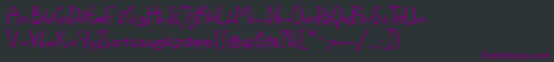 Fonte LinotypeinkyScript – fontes roxas em um fundo preto