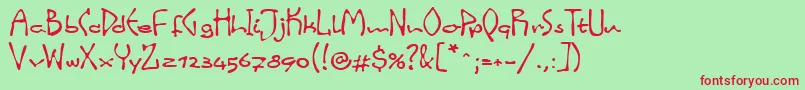LinotypeinkyScript Font – Red Fonts on Green Background