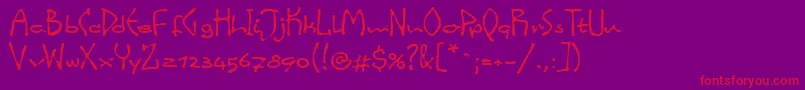 LinotypeinkyScript Font – Red Fonts on Purple Background