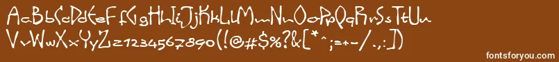 LinotypeinkyScript Font – White Fonts on Brown Background