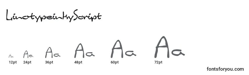 LinotypeinkyScript Font Sizes