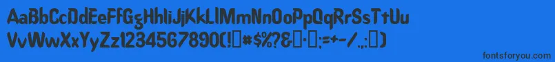 Oregondry Font – Black Fonts on Blue Background