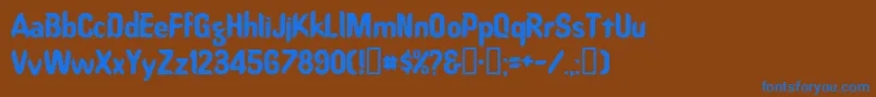 Oregondry-fontti – siniset fontit ruskealla taustalla