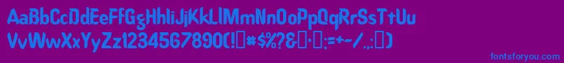 フォントOregondry – 紫色の背景に青い文字