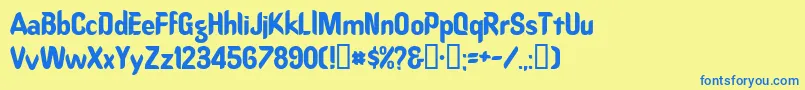 Oregondry Font – Blue Fonts on Yellow Background