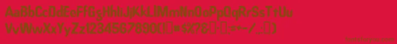 Oregondry-fontti – ruskeat fontit punaisella taustalla
