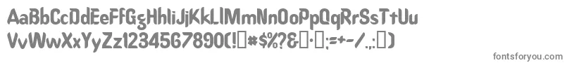 Oregondry-fontti – harmaat kirjasimet valkoisella taustalla
