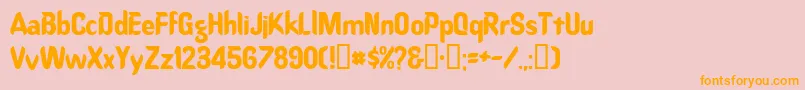Oregondry-Schriftart – Orangefarbene Schriften auf rosa Hintergrund