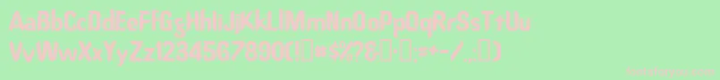 Oregondry-fontti – vaaleanpunaiset fontit vihreällä taustalla