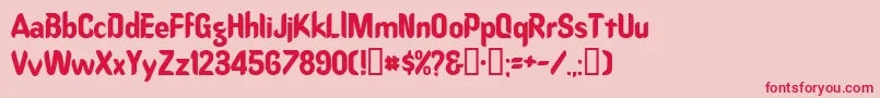 フォントOregondry – ピンクの背景に赤い文字