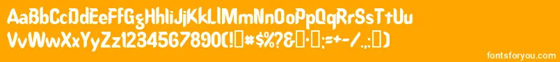 Oregondry-fontti – valkoiset fontit oranssilla taustalla