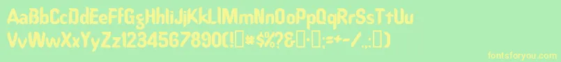 Oregondry Font – Yellow Fonts on Green Background