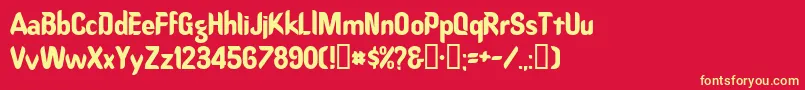 Oregondry Font – Yellow Fonts on Red Background