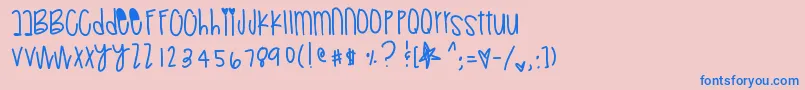 フォントRetrogenious – ピンクの背景に青い文字