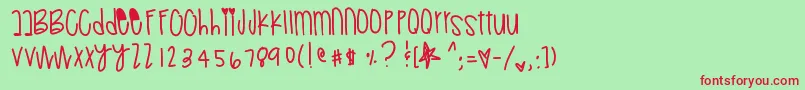 Шрифт Retrogenious – красные шрифты на зелёном фоне