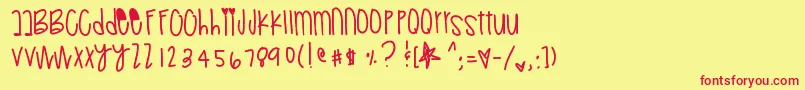 フォントRetrogenious – 赤い文字の黄色い背景