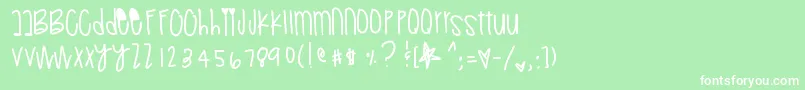 フォントRetrogenious – 緑の背景に白い文字