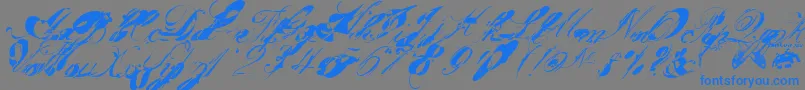 Garglenutz.Fontvir.Us-Schriftart – Blaue Schriften auf grauem Hintergrund