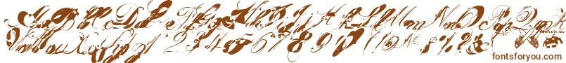 Garglenutz.Fontvir.Us-Schriftart – Braune Schriften auf weißem Hintergrund