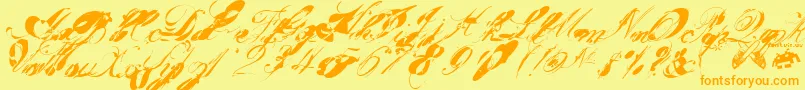 Garglenutz.Fontvir.Us Font – Orange Fonts on Yellow Background