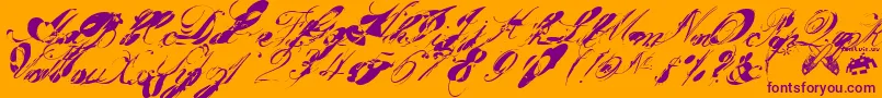 Garglenutz.Fontvir.Us Font – Purple Fonts on Orange Background