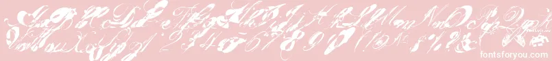 Garglenutz.Fontvir.Us-Schriftart – Weiße Schriften auf rosa Hintergrund