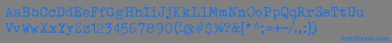 Fonte ToxTypewriter – fontes azuis em um fundo cinza