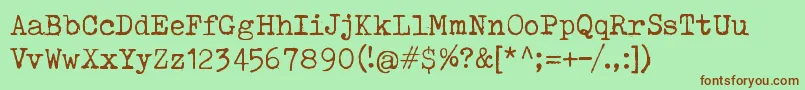Шрифт ToxTypewriter – коричневые шрифты на зелёном фоне