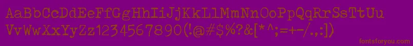 Weitere Informationen zur ToxTypewriter-Schriftart ToxTypewriter-Schriftart – Braune Schriften auf violettem Hintergrund