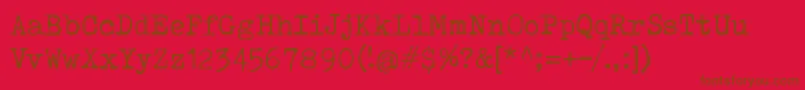 ToxTypewriter Font – Brown Fonts on Red Background