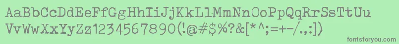 ToxTypewriter Font – Gray Fonts on Green Background
