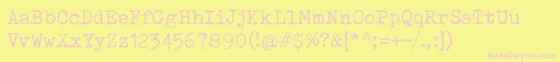 ToxTypewriter Font – Pink Fonts on Yellow Background