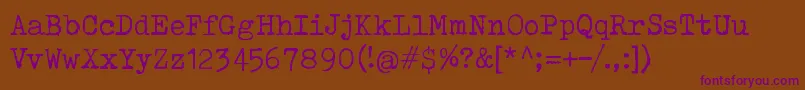 ToxTypewriter Font – Purple Fonts on Brown Background