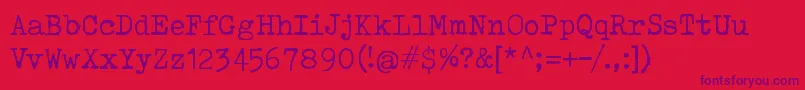 ToxTypewriter-Schriftart – Violette Schriften auf rotem Hintergrund