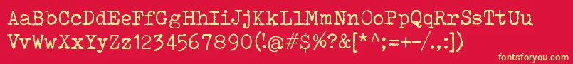 フォントToxTypewriter – 黄色の文字、赤い背景
