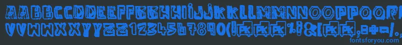 AntiFolkPk Font – Blue Fonts on Black Background