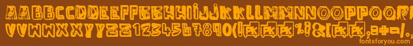 AntiFolkPk Font – Orange Fonts on Brown Background