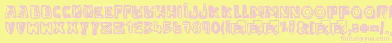 AntiFolkPk Font – Pink Fonts on Yellow Background