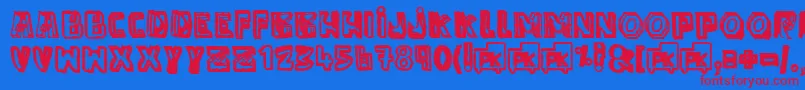 フォントAntiFolkPk – 赤い文字の青い背景