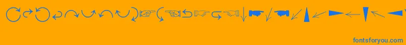 DirectionsMt Font – Blue Fonts on Orange Background