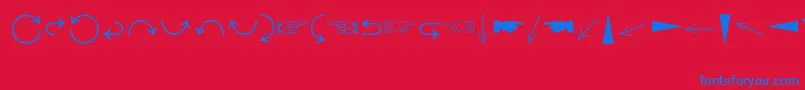 DirectionsMt Font – Blue Fonts on Red Background