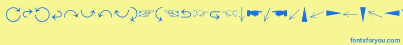 DirectionsMt Font – Blue Fonts on Yellow Background