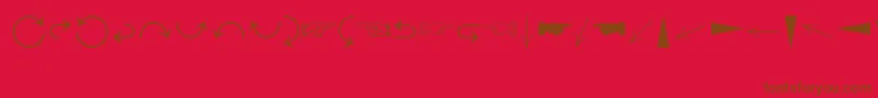 DirectionsMt-Schriftart – Braune Schriften auf rotem Hintergrund