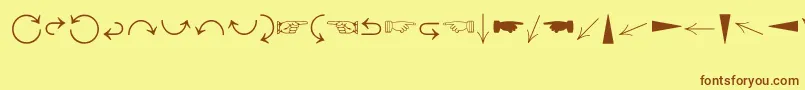 DirectionsMt Font – Brown Fonts on Yellow Background