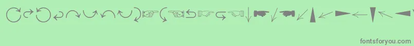 フォントDirectionsMt – 緑の背景に灰色の文字