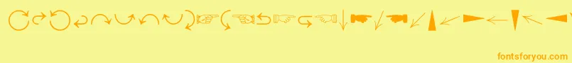 DirectionsMt Font – Orange Fonts on Yellow Background