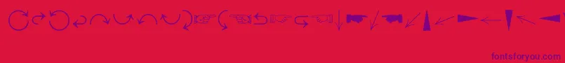 DirectionsMt-Schriftart – Violette Schriften auf rotem Hintergrund