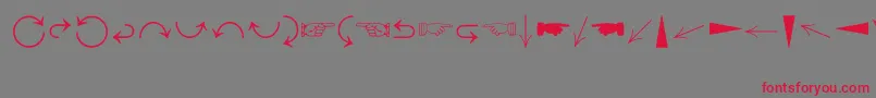DirectionsMt Font – Red Fonts on Gray Background